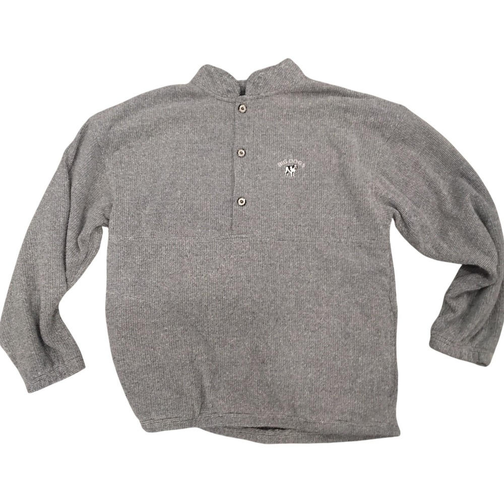 Big Dogs Mens‎ Gray Long Sleeve Pullover Shirt with Collar-L
